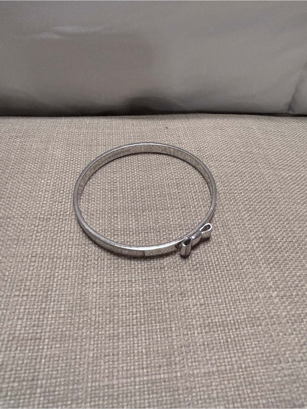 Kate Spade Silver Tone Bow Accent Bangle Bracelet